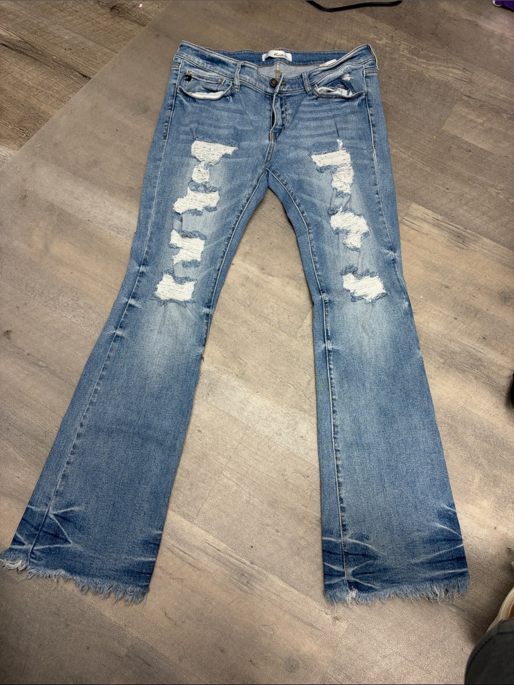 KanCan Light Blue Distressed Flare Jeans